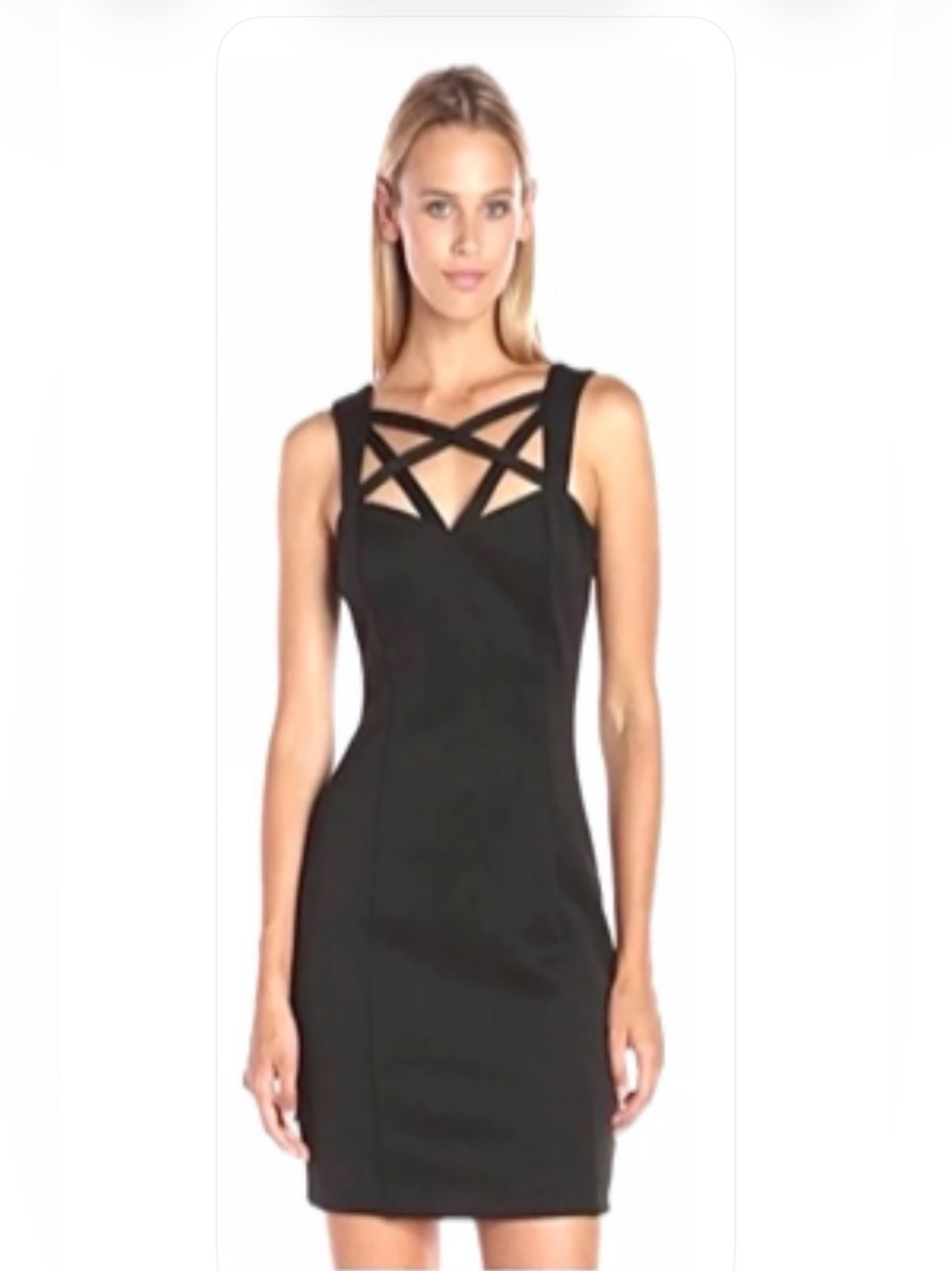 NWOT GUESS 10 Little Black Dress BodyCon Strappy Sexy Cocktail Party New Years